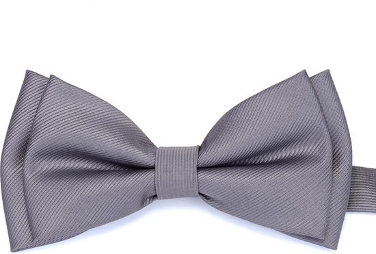 Sorprese - noeud papillon - 100% soie - gris - noeud papillon - noeud en soie - côtes