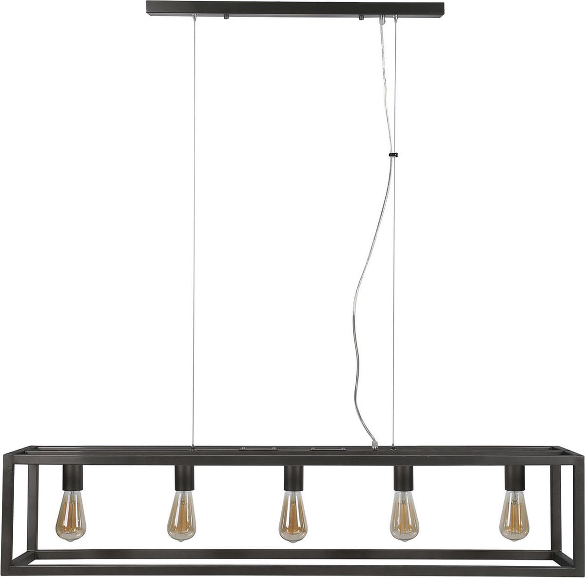 Rectangular - Hanglamp - rechthoekig metalen frame - 5 lichtpunten