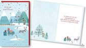 Lannoo Cards • Luxe dubbele Kerstkaarten • 6 stuks • Goud-foliedruk • Preegdruk/reliëf • Kerst & Nieuwjaar • (6 x €2.95)