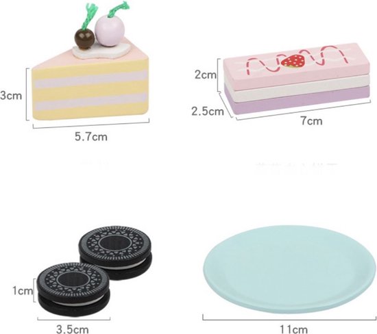 Houten Theeservies Baby Kind Thee Party Set Cupcake Display Stand Theepot Dinette Theekopjes Kinderen Keuken Houten Rollenspel Educatief Speelgoed Verjaardagscadeau Kinderen Meisjes 3 4 5 6 7 Jaar