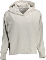 Calvin Klein Micro Branding Hoodie Truien & Vesten Dames - Sweater - Hoodie - Vest- Lichtgrijs - Maat L