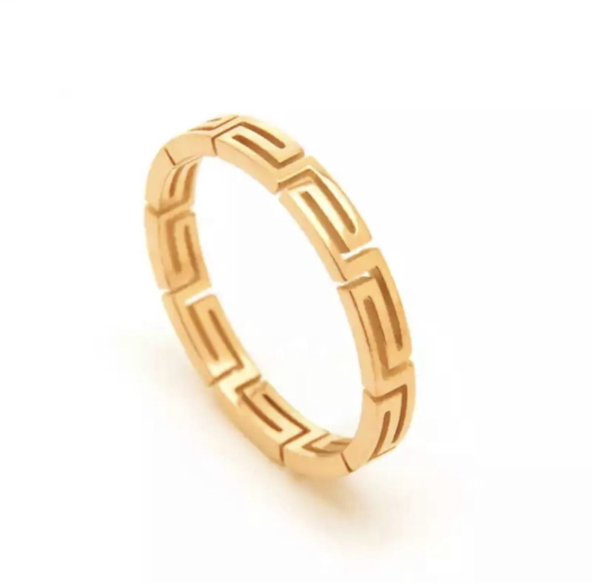 Soraro Chain Ring | Goud | Ringen Mannen | 18mm | Ring Heren | Mannen Cadeau | Vrouwen Cadeau | Valentijn | Valentijnscadeau