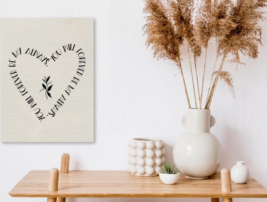 Peinture sur toile Tu seras toujours mon toujours - Citations - Amour - Couple - Proverbes - 30x40 cm - Décoration murale