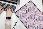 Laptophoes 17 inch - Retro - Design - Bloemen - Laptop sleeve - Binnenmaat 42,5x30 cm - Zwarte achterkant