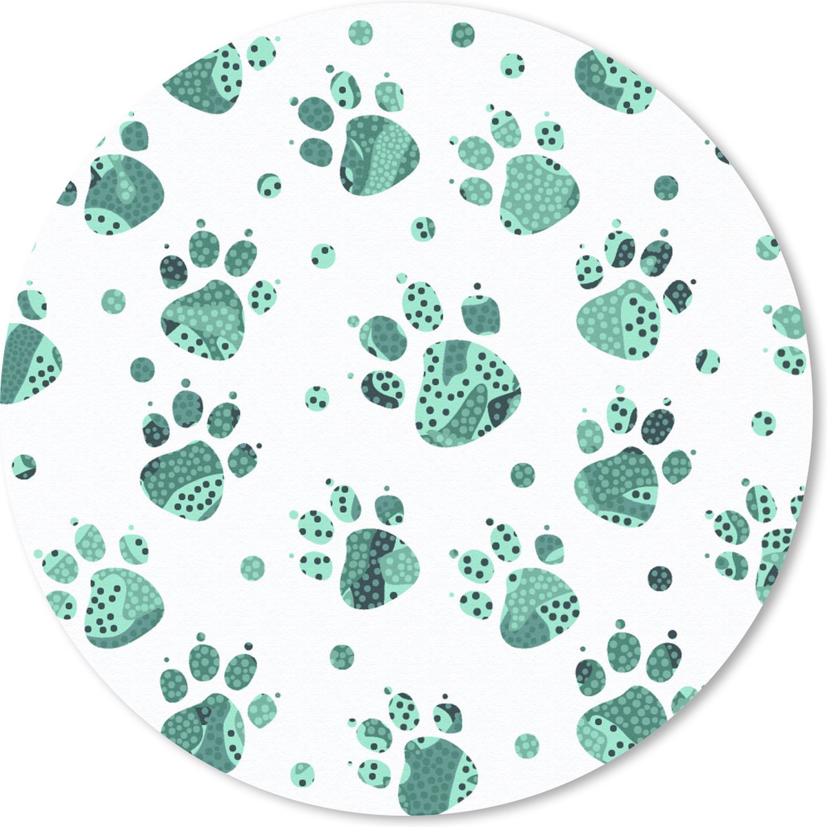 Muismat rond 40x40 cm - Mousepad Patroon - Huisdieren - Hond - Dier - Ronde muismatten