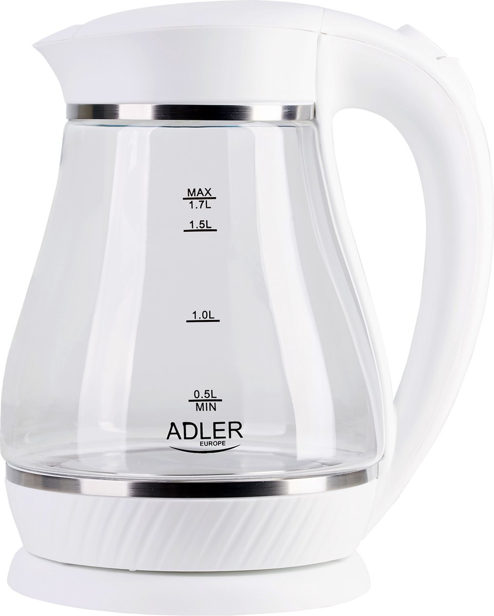 Adler Elektrische Waterkoker Wit 1 7 L glas kan 2200W LED verlichting