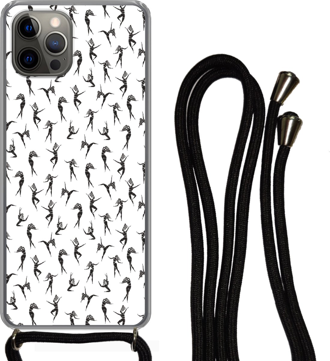 Telefoonhoesje Geschikt voor iPhone 13 Pro Max - Meisje - Dans - Patronen - Girl - Kids - Kinderen - Siliconen - Crossbody - Backcover met Koord - Telefoonhoesje met koord - Hoesje met touw Telefoonhoesje