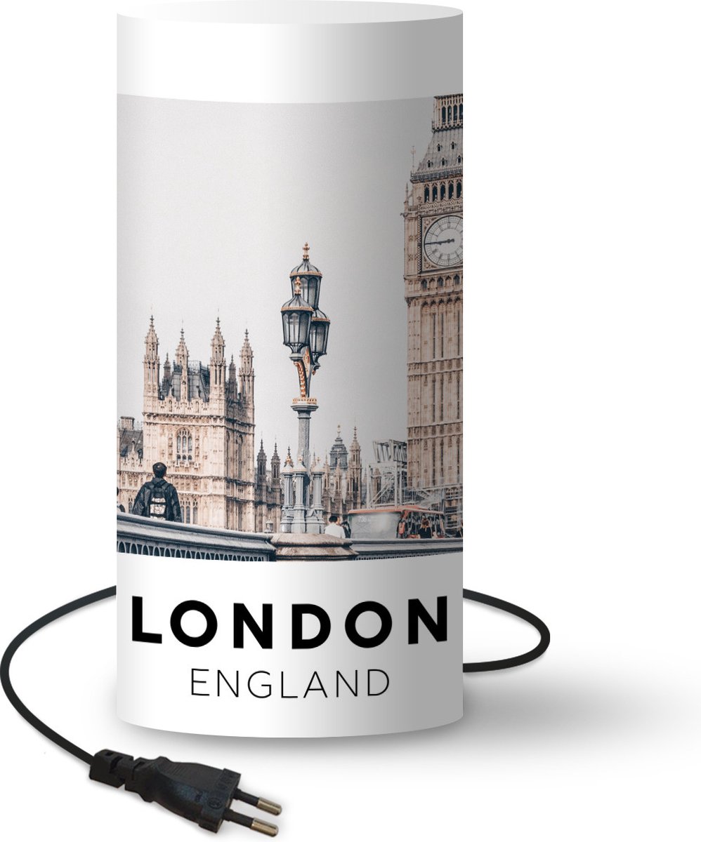 Lamp - Nachtlampje - Tafellamp slaapkamer - Londen - Engeland - Big Ben - 33 cm hoog - Ø15.9 cm - Inclusief LED lamp