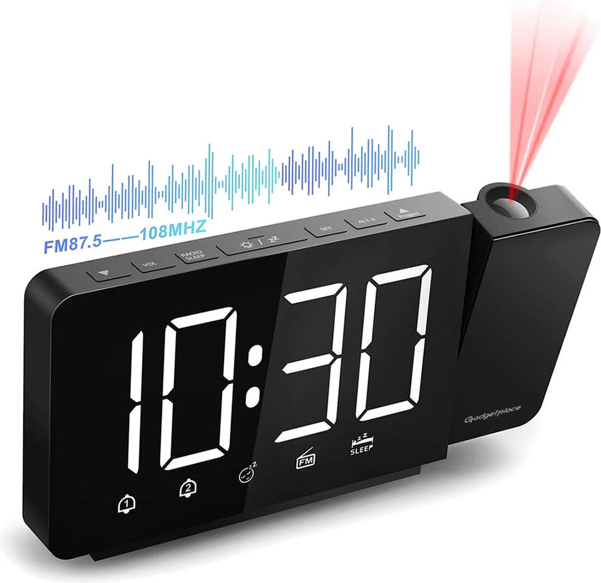 Radio- réveil avec projection et Dual Wekker - Réveil numérique avec Radio  FM -... | bol.com