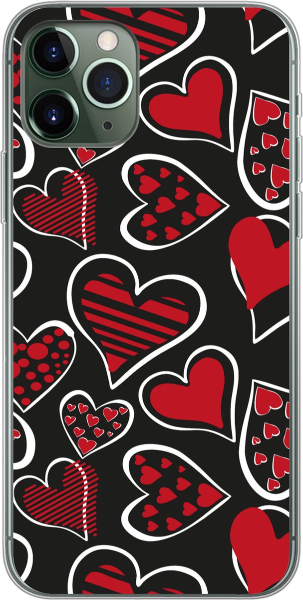 Telefoonhoesje Geschikt voor iPhone 11 Pro hoesje - Meisjes - Hart - Liefde - Patronen - Girl - Kids - Kinderen - Kind - Siliconen Telefoonhoesje Telefoonhoesje
