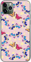 Geschikt voor iPhone 11 Pro Max hoesje - Meisje - Vlinder - Insecten - Patronen - Girl - Kids - Kinderen - Siliconen Telefoonhoesje