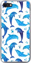 iPhone SE 2020 hoesje - Meisjes - Dolfijn - Dieren - Patronen - Girl - Kids - Kinderen - Siliconen Telefoonhoesje