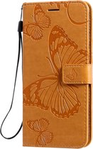 Mobigear Telefoonhoesje geschikt voor Xiaomi Redmi Note 8T Hoesje | Mobigear Butterfly Bookcase Portemonnee | Pasjeshouder voor 2 Pasjes | Telefoonhoesje voor Pinpas / OV Kaart / Rijbewijs - Cognac