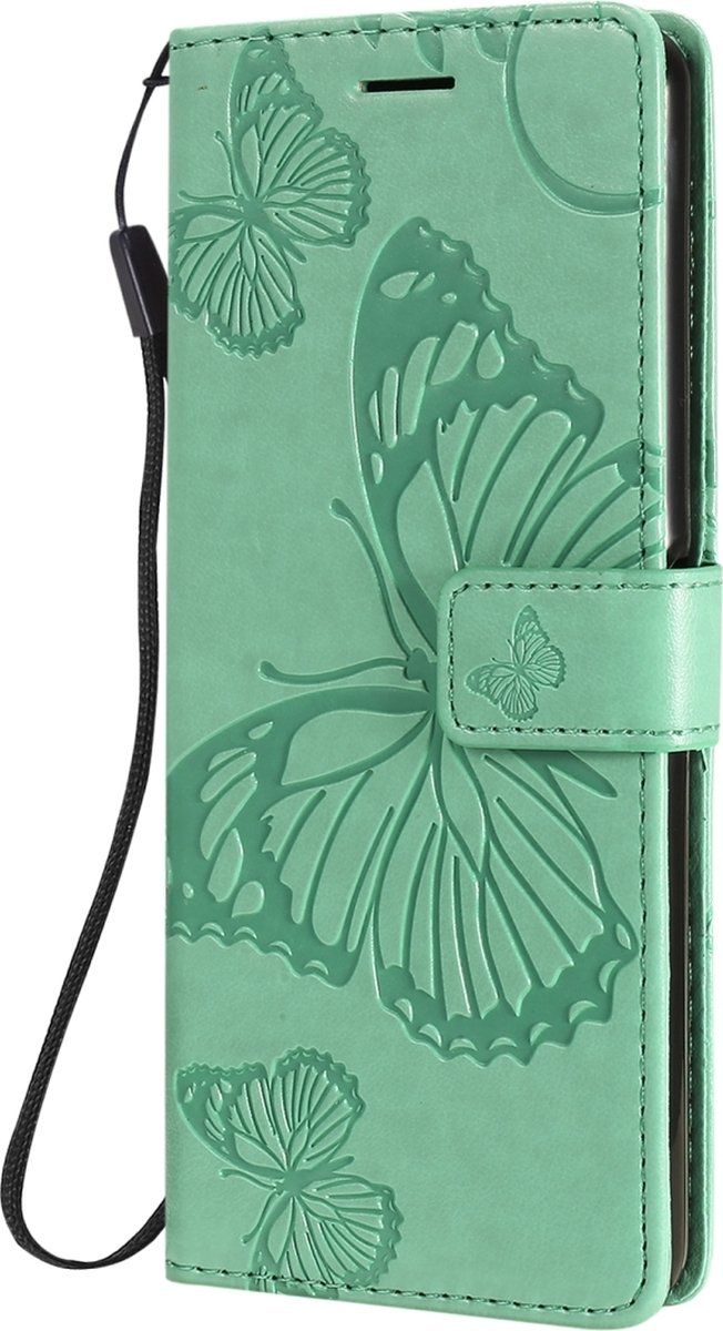 Mobigear Telefoonhoesje geschikt voor Sony Xperia 10 II Hoesje | Mobigear Butterfly Bookcase Portemonnee | Pasjeshouder voor 2 Pasjes | Telefoonhoesje voor Pinpas / OV Kaart / Rijbewijs - Turquoise