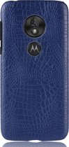 Mobigear Croco - Telefoonhoesje geschikt voor Motorola Moto G7 Play Hardcase Backcover Hoesje - Blauw