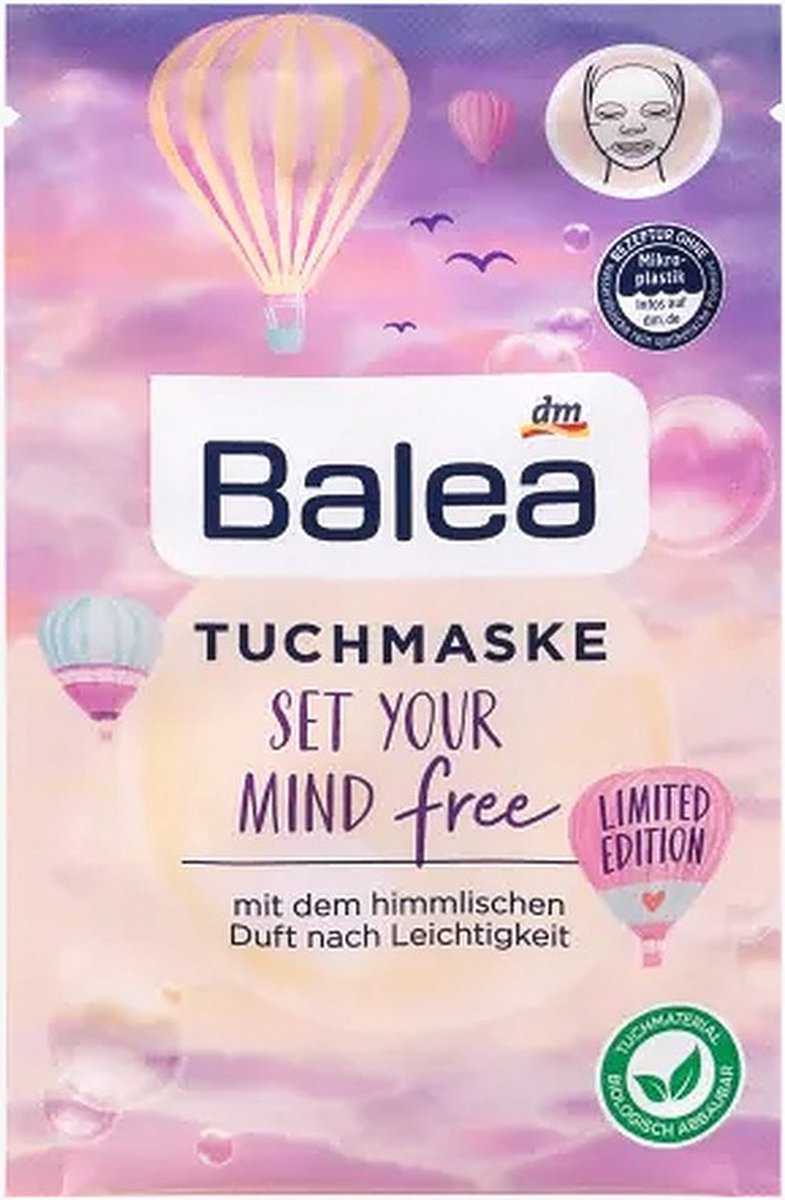 Balea gezichtsmasker - Set your mind free - Hydraterend - Masker - Sheetmask - Skin-care - Gezichtsverzorging - Huidverzorging