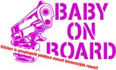 Autotoebehoren - Stickerloods Baby on Board Gun -autoraam decal-raamsticker- 15x13cm