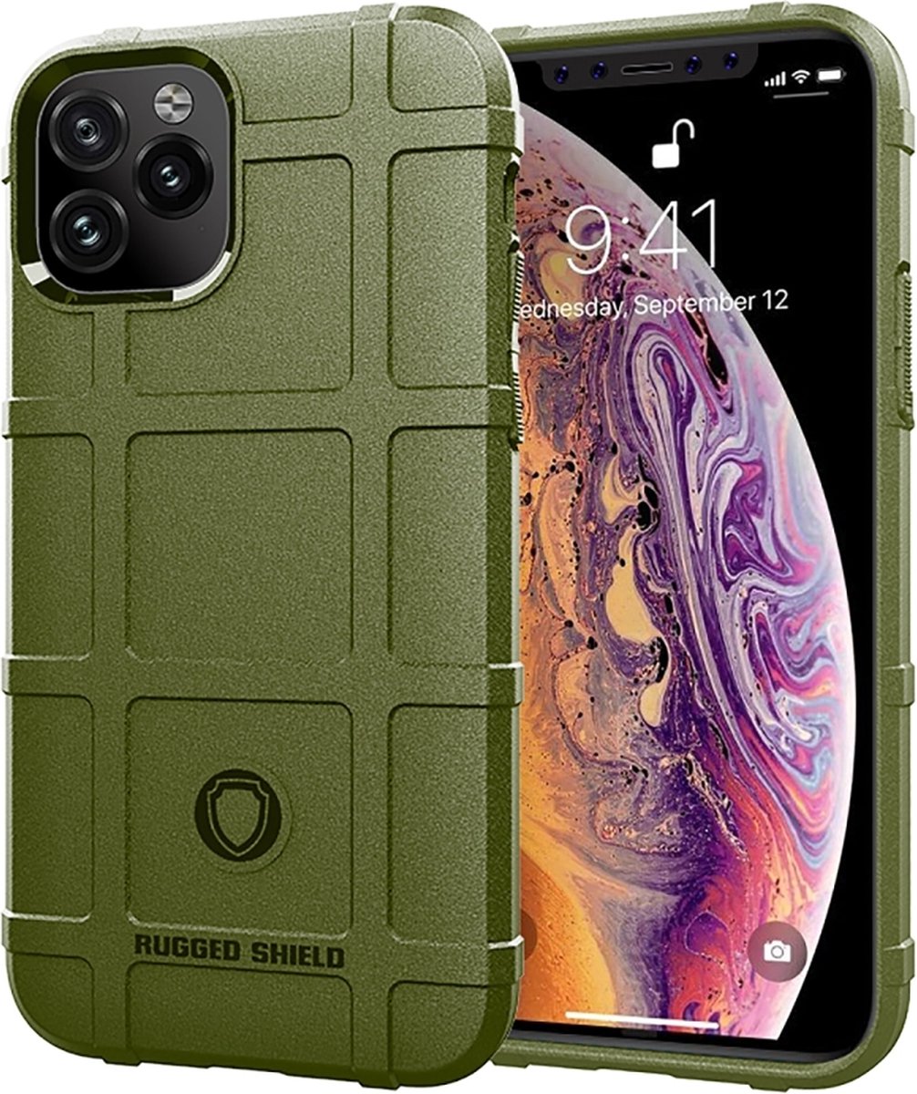 Mobigear Hoesje geschikt voor Apple iPhone 11 Telefoonhoesje Flexibel TPU | Mobigear Rugged Shield Backcover Shockproof | Schokbestendig iPhone 11 Telefoonhoesje | Anti Shock Proof - Groen