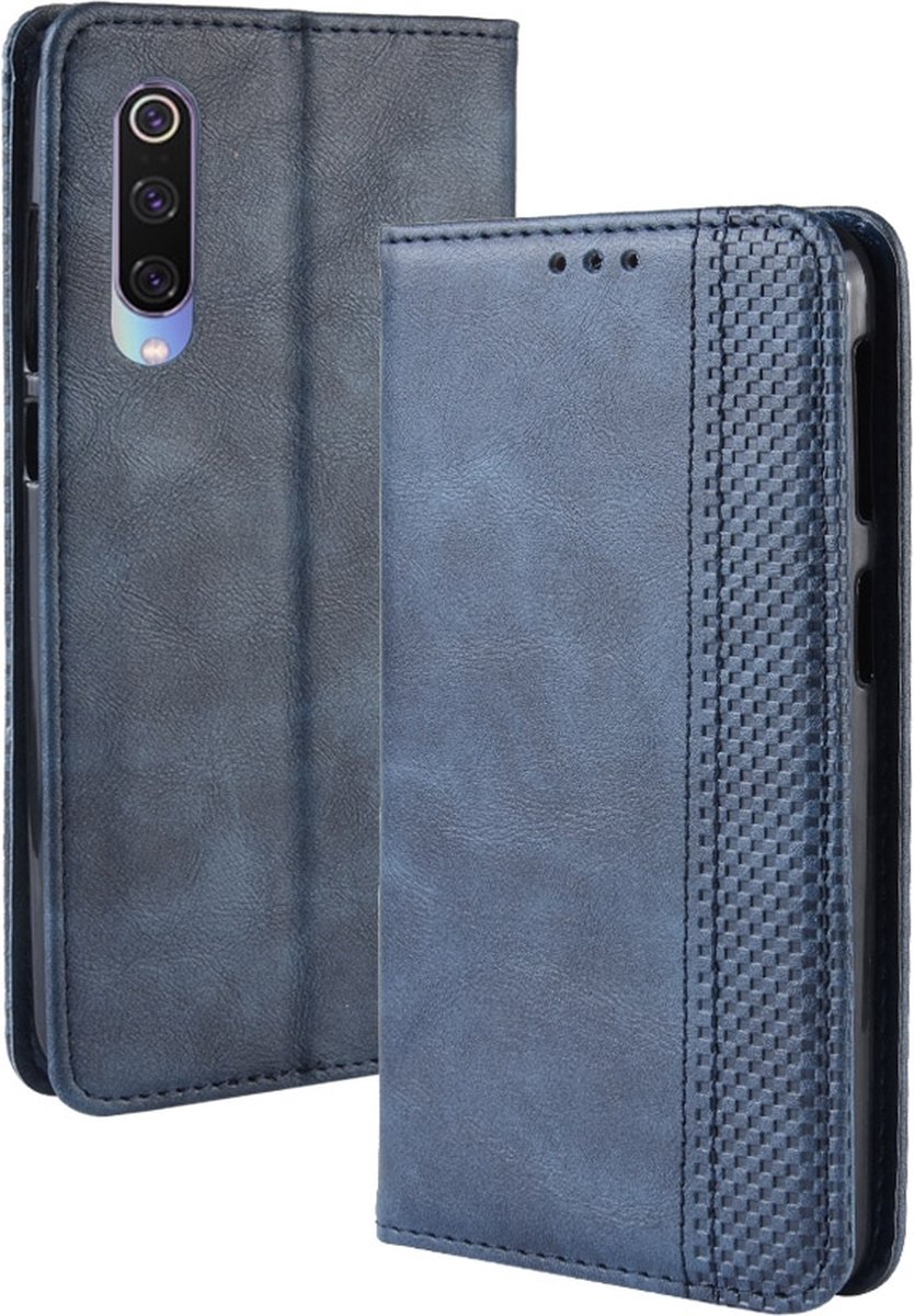 Mobigear Telefoonhoesje geschikt voor Xiaomi Mi 9 Hoesje | Mobigear Sensation Bookcase Portemonnee | Pasjeshouder voor 3 Pasjes | Telefoonhoesje voor Pinpas / OV Kaart / Rijbewijs - Blauw
