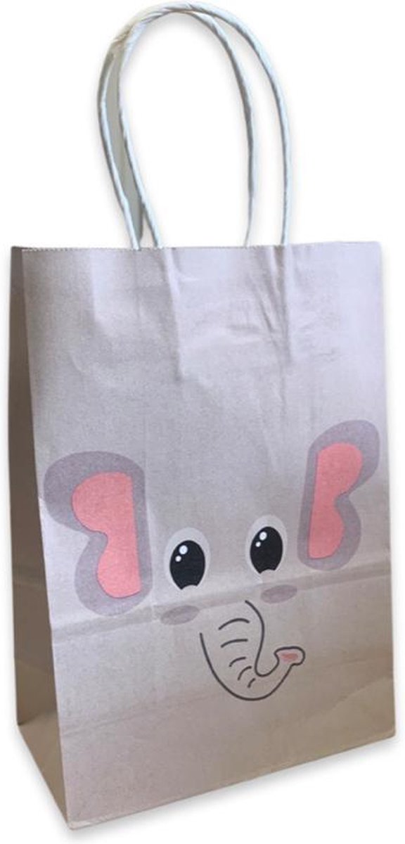 5 Cadeautasjes Dieren - A5 - 14,9 x 21 x 8 cm - Kado verpakkingen
