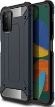 Mobigear Hoesje geschikt voor Samsung Galaxy A03s Telefoonhoesje Hardcase | Mobigear Outdoor Backcover Shockproof | Schokbestendig Galaxy A03s Telefoonhoesje | Anti Shock Proof - Marineblauw