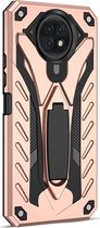 Mobigear Hoesje geschikt voor Xiaomi Redmi Note 9T Telefoonhoesje Hardcase | Mobigear Armor Stand Backcover Shockproof met Standaard | Schokbestendig Redmi Note 9T Telefoonhoesje | Anti Shock Proof - Roségoud