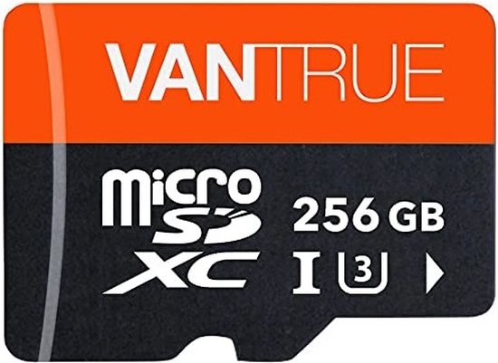 Vantrue 256GB MicroSDXC UHS-I U3 4K UHD Video High MicroSD Card