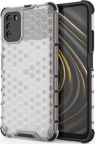 Mobigear Hoesje geschikt voor POCO M3 Telefoonhoesje Hardcase | Mobigear Honeycomb Backcover Shockproof | Schokbestendig M3 Telefoonhoesje | Anti Shock Proof - Wit