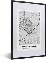 Fotolijst incl. Poster - Bergschenhoek - Plattegrond - Kaart - Stadskaart - 40x60 cm - Posterlijst