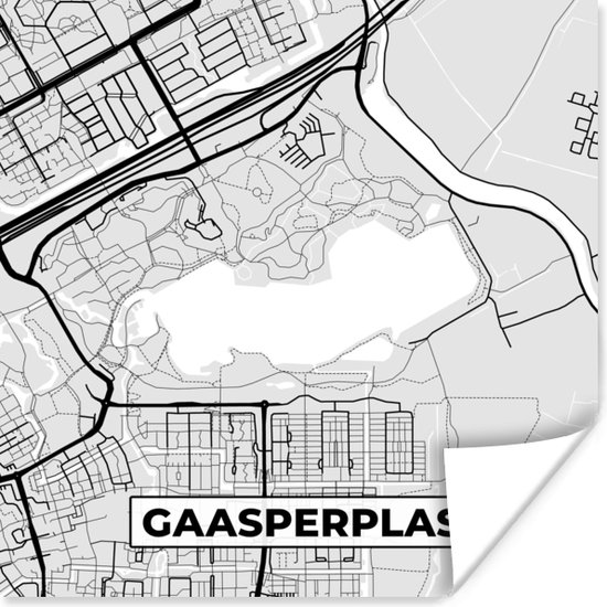 Poster Map - Gaasperplas - Amsterdam - Carte - Plan de la ville - 75x75 cm