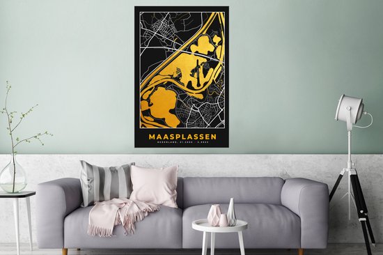 Poster Map - Carte - Plan de la ville - Pays Nederland - Maasplassen - 80x120 cm
