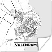 Poster Kaart - Volendam - Plattegrond - Stadskaart - 30x30 cm