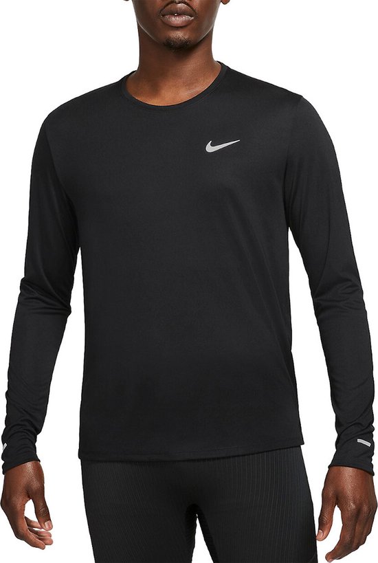 Nike - Chemise à manches longues Dri- FIT UV Miler - Chemise de sport noire - XXL