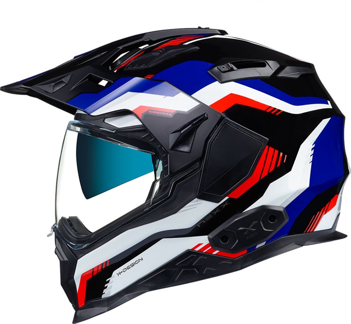 Nexx X.Wed2 Columbus Blauw Rood Zwart Adventure Helm - Helm