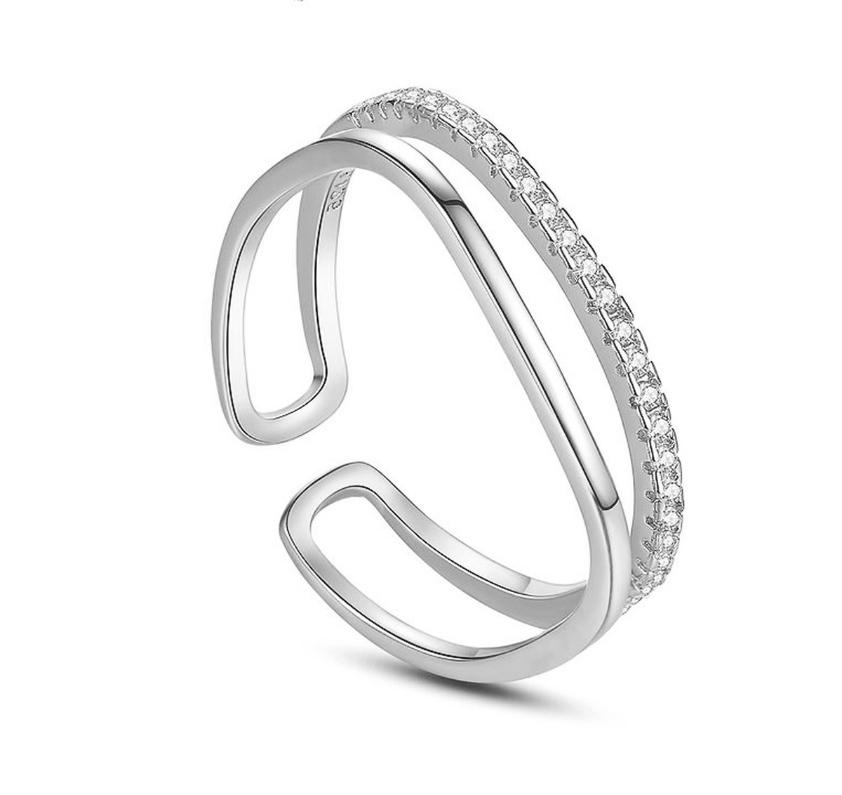 Ring dames verstelbaar - Multimaat ring zilver 925 Aria - verstelbare ring zilverkleurig met geschenkverpakking van Sophie Siero - Sieraden voor dames