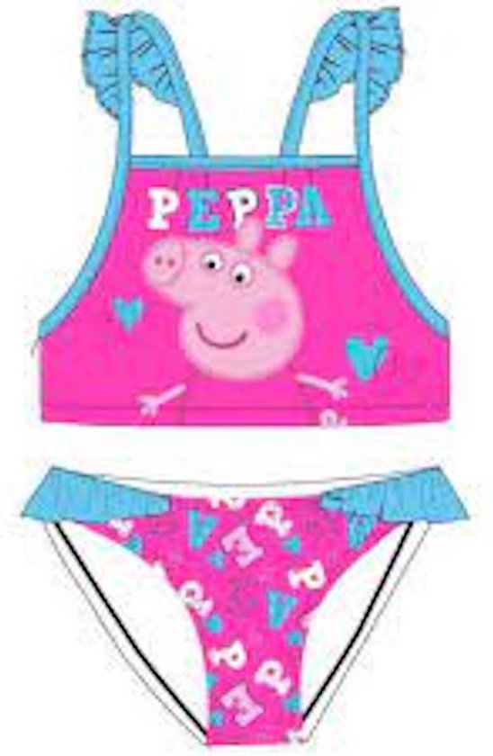 Roze-blauwe bikini van Peppa Pig maat 92/98
