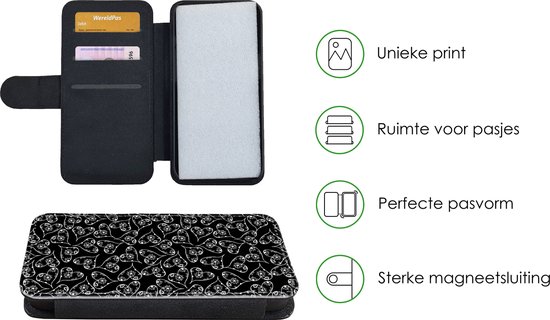 Etui pour iPhone XR Bookcase - Filles - Coeur - Fleurs - Motifs - Fille - Kids - Enfants - Enfant - Avec compartiments - Etui portefeuille avec fermeture aimantée