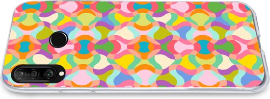 Coque Huawei P30 Lite - Design - Abstrait - Couleurs - Rétro - Coque de téléphone en Siliconen