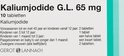 Kaliumjodide g.l. 65 mg | Jodium | 10 tabletten | 