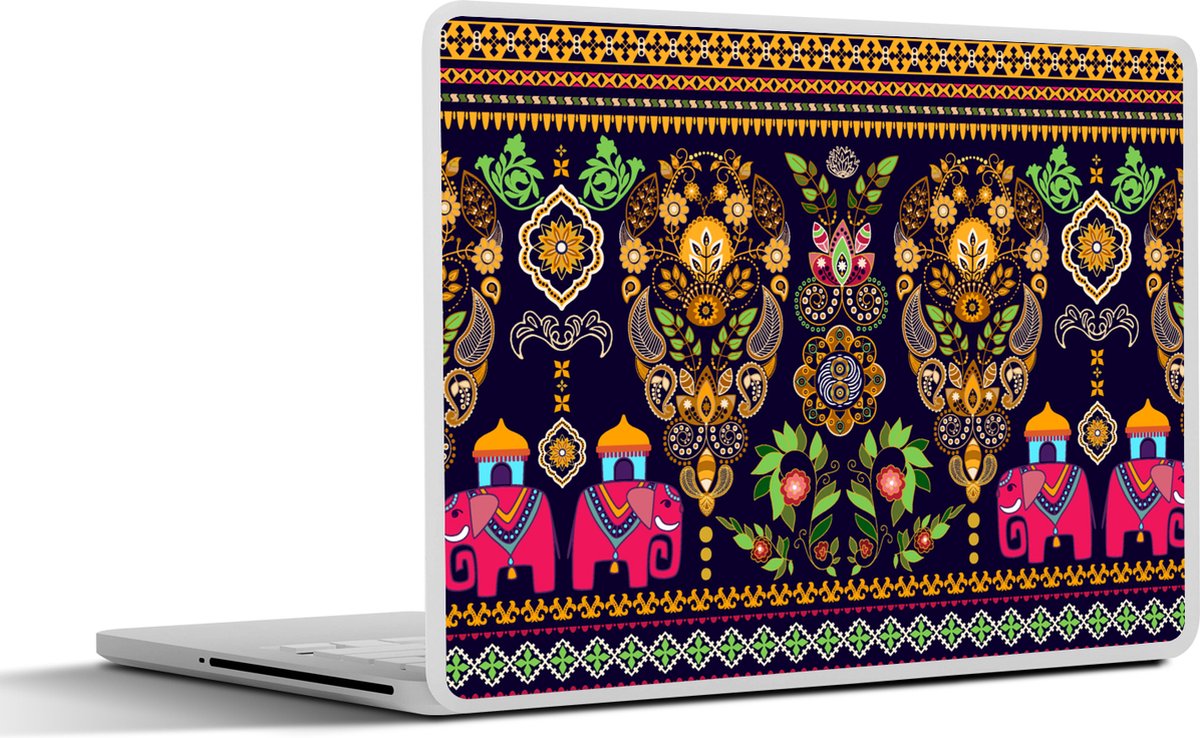 Laptop sticker - 13.3 inch - Patronen - Olifant - Roze - 31x22,5cm - Laptopstickers - Laptop skin - Cover