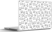 Laptop sticker - 15.6 inch - Meiden - Kat - Patronen - Girl - Kids - Kinderen - 36x27,5cm - Laptopstickers - Laptop skin - Cover