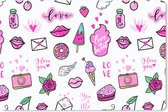 Bol.com Bureau onderlegger - Muismat - Bureau mat - Meiden - Liefde - IJs - Patronen - Girl - Kids - Kinderen - Kindje - 60x40 cm aanbieding