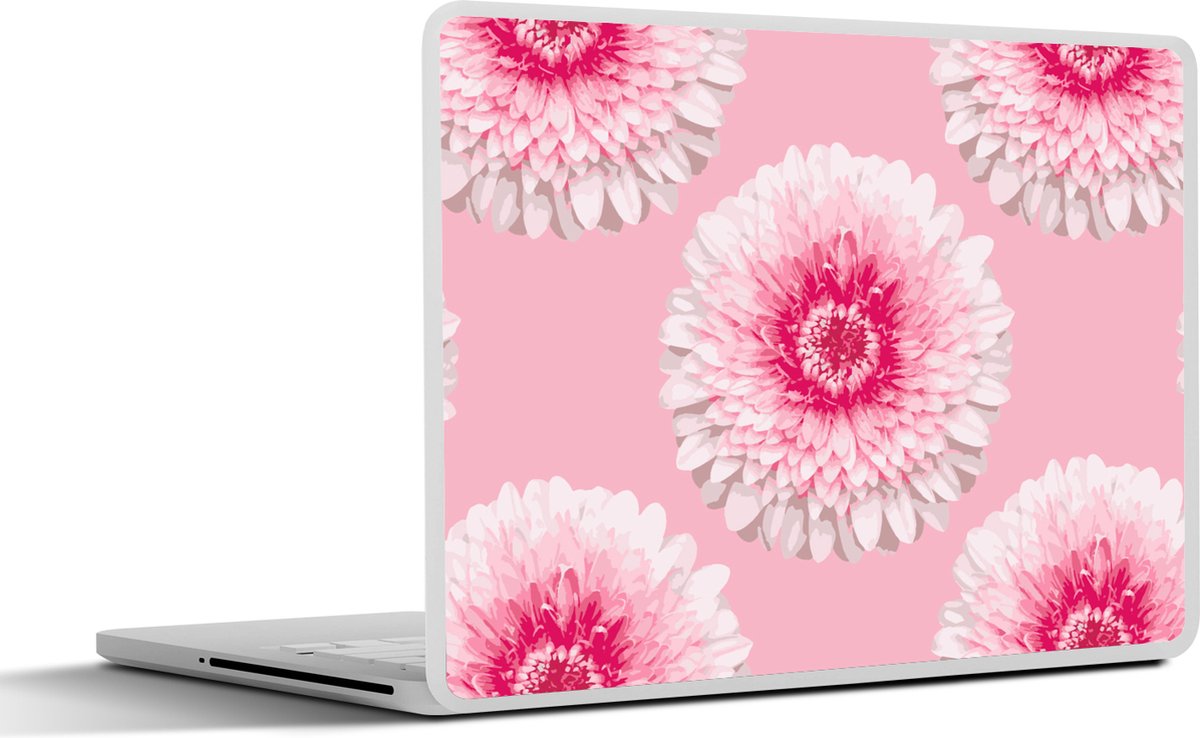 Laptop sticker - 13.3 inch - Meiden - Bloem - Roze - Patronen - Girl - Kids - Kinderen - 31x22,5cm - Laptopstickers - Laptop skin - Cover