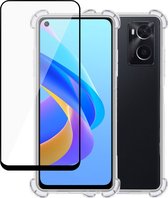 Hoesje geschikt voor Oppo A76 + Screenprotector – Full Screen Tempered Glass - Extreme Shock Case Transparant