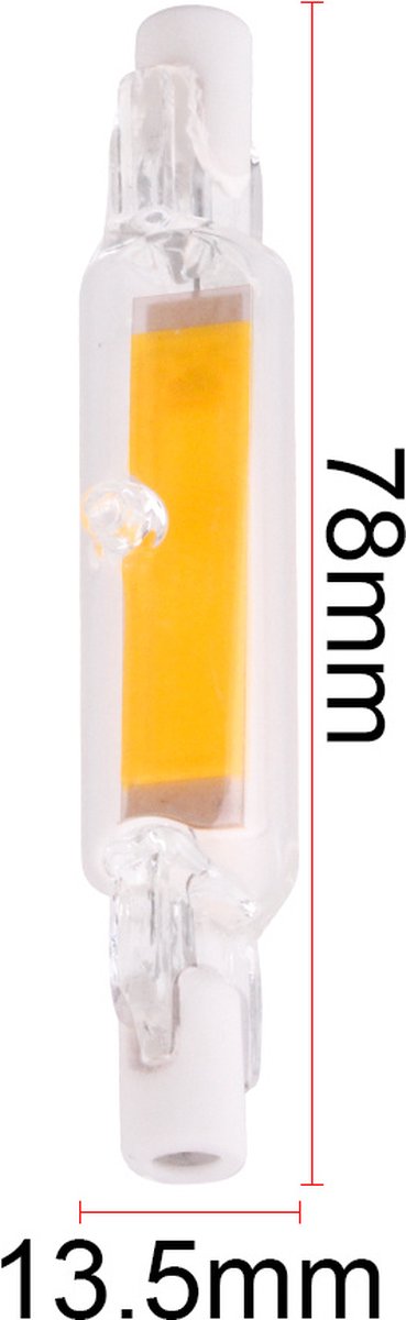 Lampe tige R7s blanc froid 4000K, 118x14mm, Lampe halogène LED 8W=80W -  800 Lumen
