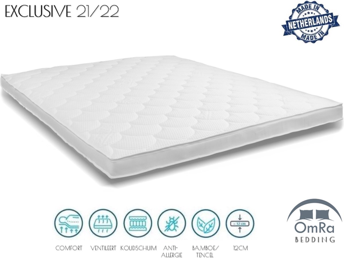 Omra - Airtop - Hybride - Tencel - Topper - 180x200 cm - 12cm -