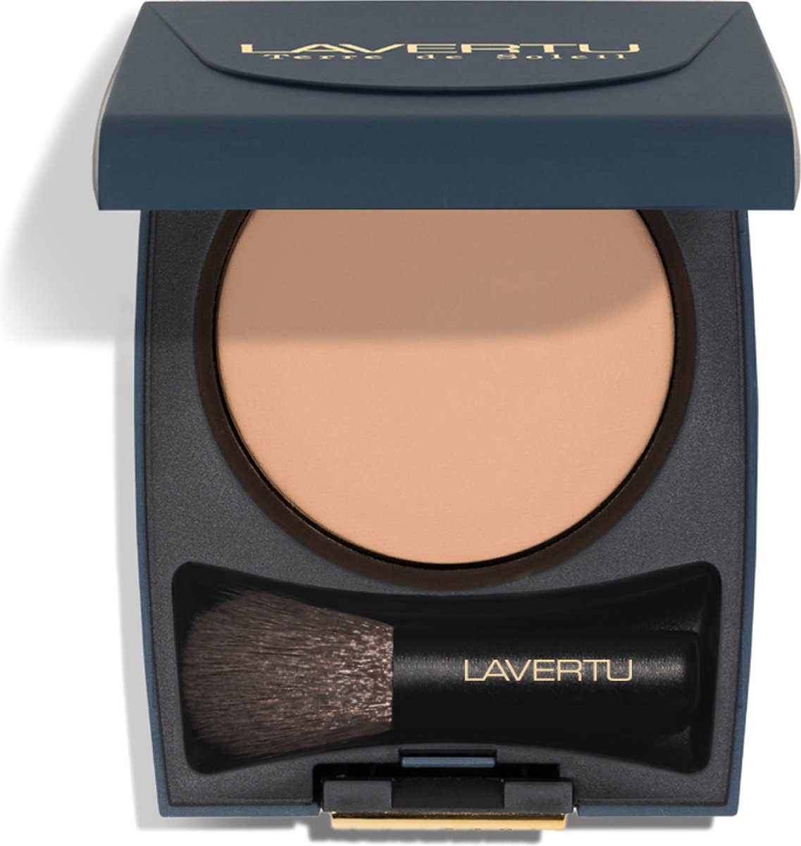 Lavertu - Bronzer Terre de Soleil 03 licht - Inclusief kwast en spiegel - Baked Bronzer - Laat uw huid ademen - Zeer zuinig in gebruik
