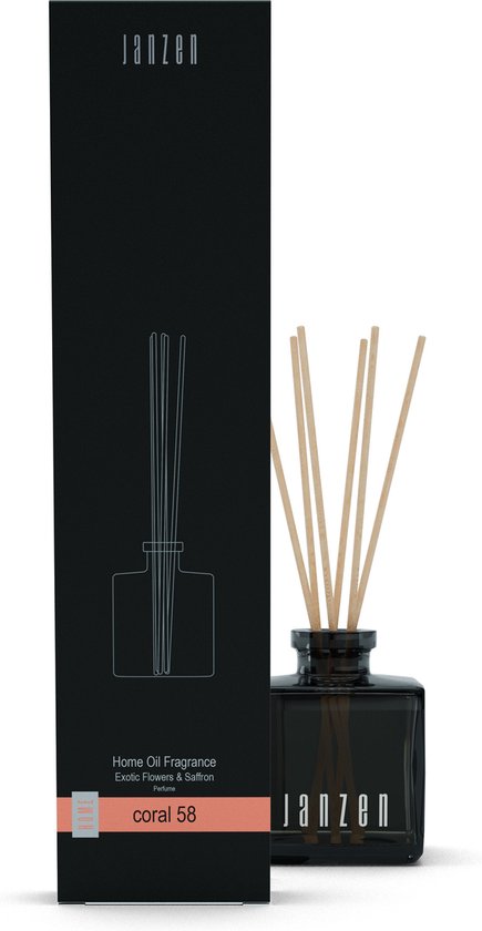 JANZEN Geurstokjes Coral 58 - Home Fragrance Sticks - Coral 58 - Krachtig en Kruidig - 200 ml