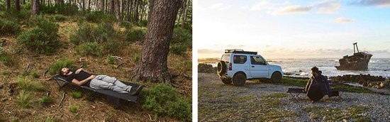 Veldbed 1 Persoon - Stretcher - Kampeerbed - Vouwbed - Campingbed Volwassenen - Opvouwbaar Bed - Reisbed - 110kg - Zwart van Adventure Goods — afbeelding 4