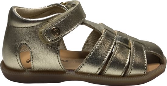 Naturino velcro gesloten lederen sandalen Zaffiro Goud mt 23